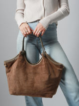 Schoudertas Velvet Caviar Leder Milano Bruin velvet caviar VC241110-vue-porte